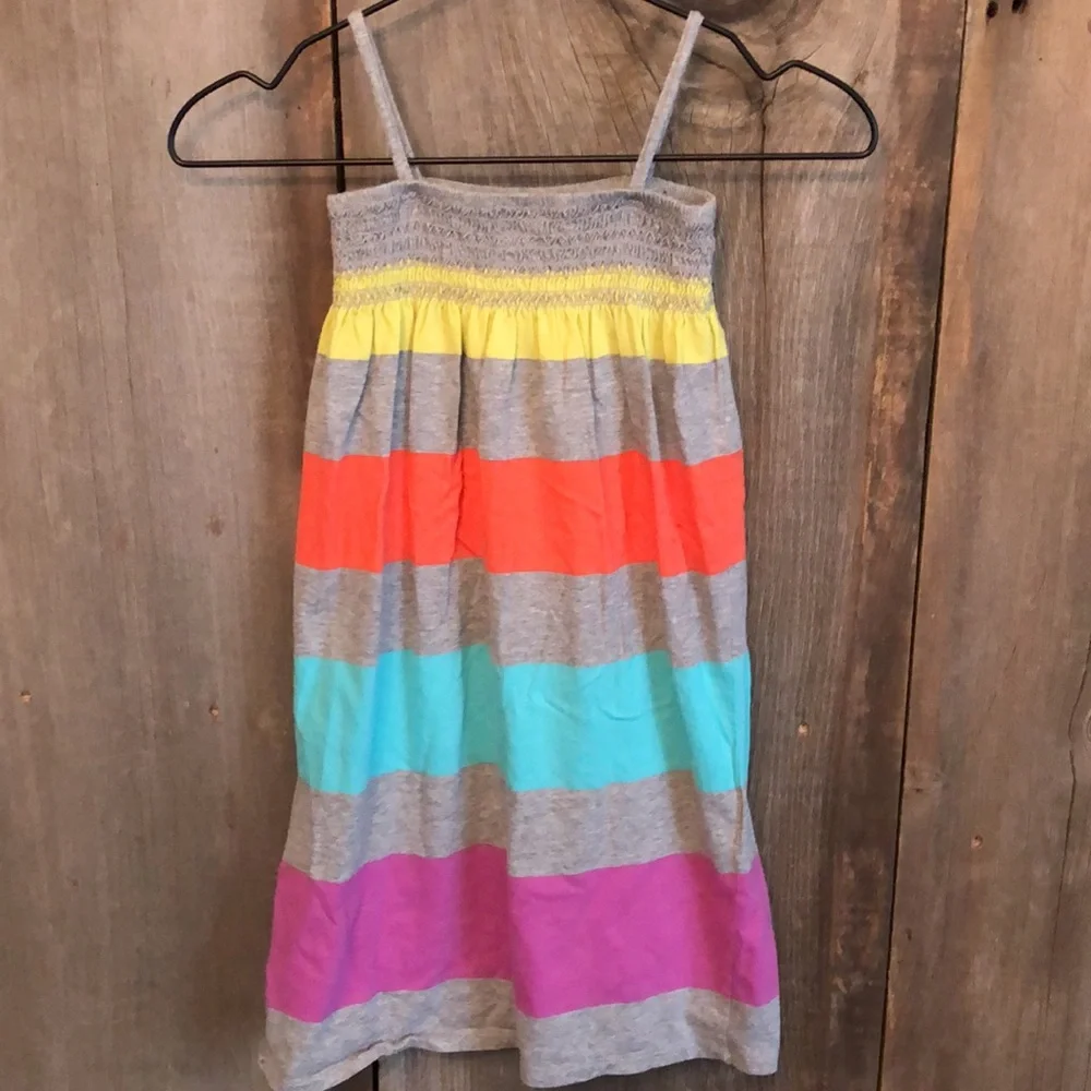 Gap Gray Striped Maxi Sundress Smocked Size 4
